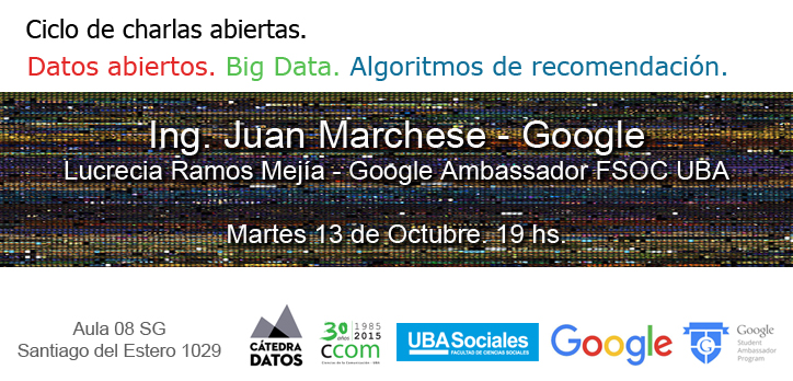 GoogleXGoogle. Crónica del Primer encuentro del ciclo Big Data y algoritmos de recomendación.